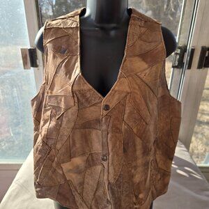Vintage 90s GENUINE LEATHER APPAREL Made in Mexico Vest size 42